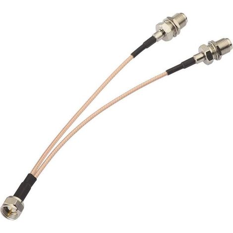 Câble Splitter F 15cm Connecteur F Mâle vers Double Femelle F 2 Voies Câble RG316 50Ohm Faible Perte Séparateur Type V pour Télévision, Audio, Vidéo, Récepteurs Satellites (1/4)