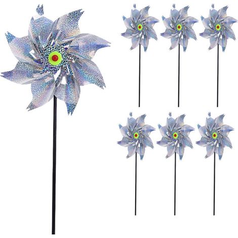 8PCS Moulin à Vent réfléchissant,Moulins à Vent Anti-Oiseaux,Anti-Oiseaux pour protéger Le Jardin,Répulsif Anti-Oiseaux réfléchissant,Dissuasion Anti-Oiseaux réfléchissant,Anti-Oiseaux réfléchissants- (1/3)