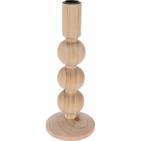 Portacandele Home Styling Collection legno beige 23 cm