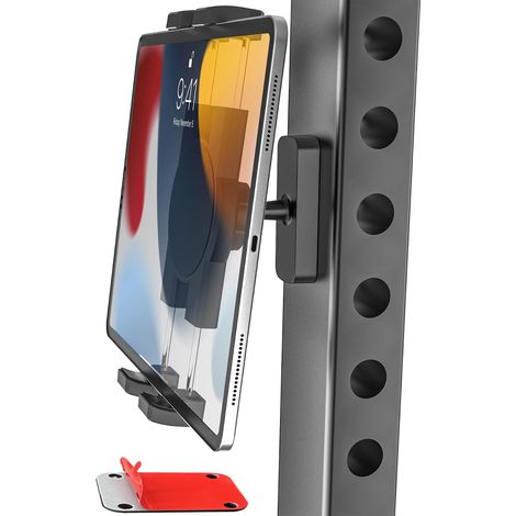 Support Tablette Magnétique Puissant pour Gym Frigo Garage Établi Étagère Métallique,Support Aimant avec Base en Métal pour iPad, Galaxy Tab, Z Fold, Fire, Téléphone (1/5)