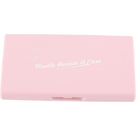 Boîte de rangement magnétique pour aiguilles, coque en plastique rose, légère et compacte, étui à épingles pour couture et travaux d'aiguille (1/5)