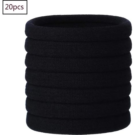 Gomas para el cabello, 20 unidades, bandas elásticas negras para el cabello, diademas, cintas para el cabello, accesorios para peinados de mujeres y niñas.