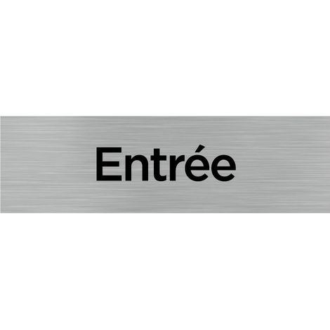 Pictogramme ENTREE (Q0078).- Adhésif aspect aluminium brossé - (1/5)