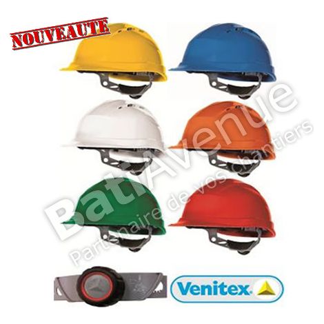 Casque de travail de protection 24H Quartz UP IV Delta Plus, léger, confortable, réglable par molette, jaune