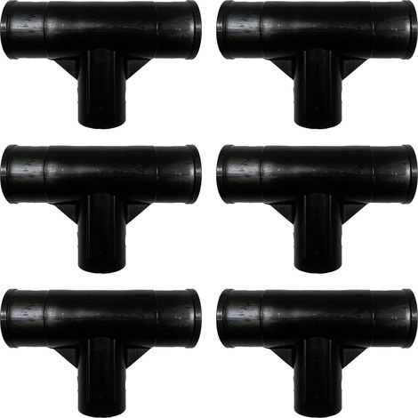 Set 6 fittings in T for Structure Pool, pieces Replacement for pools rectangular , Black (1/5)