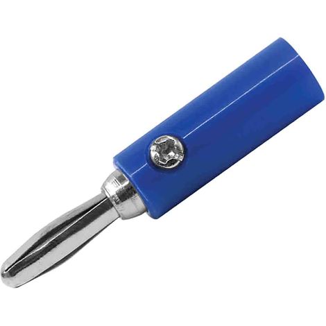 Fiche banane 4 mm RS PRO Bleu Mâle 24A 30V ( Prix pour Sachet de 5 )