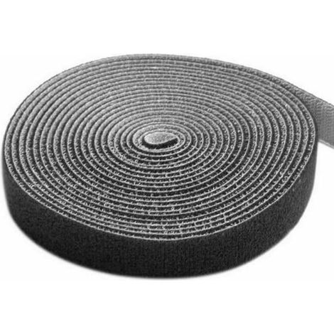 Techly Rotolo con strappo Gestione cavi Lunghezza 10m Larghezza 20mm Nero (1/5)