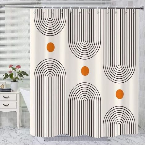 Rideau de Douche Style Bohémien - Anti-Fuites et Anti-Moisissures - Taille 180x180 cm - Tissu Polyester - pour Salle de Bain et Baignoire