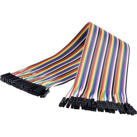Renkforce JKFF403 Jumper-Kabel Arduino, Banana Pi, Raspberry Pi® [40x Drahtbrücken-Buchse - 40x Drah
