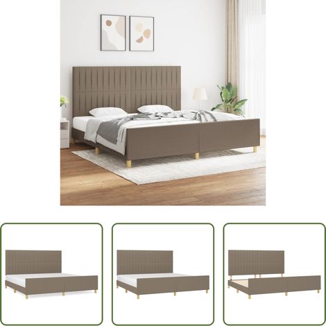 vidaXL Cadre de lit - Cadre de lit sans matelas taupe 200x200 cm tissu (1/5)