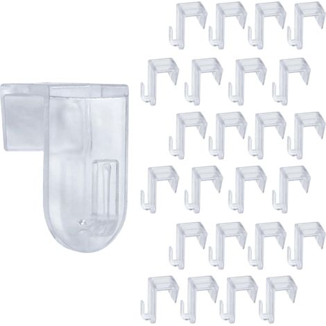 Lot de 24 crochets de fenêtre en plastique transparent pour cadre de 18 mm d'épaisseur - Clip de fenêtre pour fixer des guirlandes lumineuses et des guirlandes - Crochets décoratifs pour Noël (1/5)