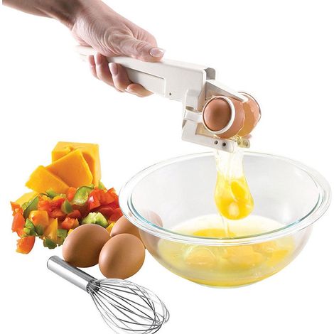 EGG EZ CRACKER ROMPI GUSCIO UOVO SEPARA UOVA BIANCO ROSSO TUORLO ALBUME