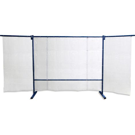 ELMAG Schweißerschutzwand 3-teilig mit Folienvorhang glasklar (57254) (1/2)