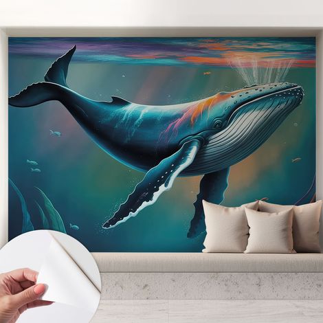 Papier peint autocollant adhésif avec motifs pour salon et chambre accessoire stylé pour votre intérieur Géant des mers 208x146 cm (1/5)