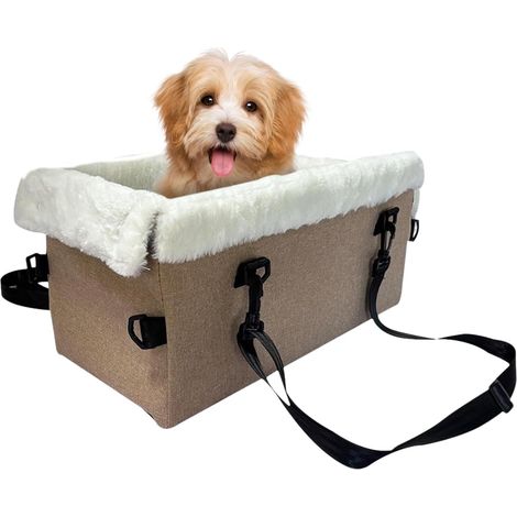 Siège pour Chien, pour Console Centrale, Portable, Souple, pour Chat, avec Boucle de sécurité, Coussin d'assise pour Animaux de Compagnie, SUV, Camion, Petit Chiot, extérieur (1/5)