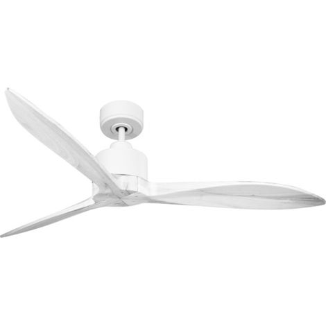 Modulo Latino Slim - Super destratificateur et ventilateur DC 132 cm blanc pales bois blanc idéal 26 à 40 m²
