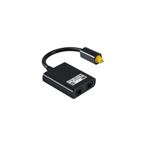 Adaptateur séparateur audio optique 1 vers 2, fibre optique, noir – (1/5)