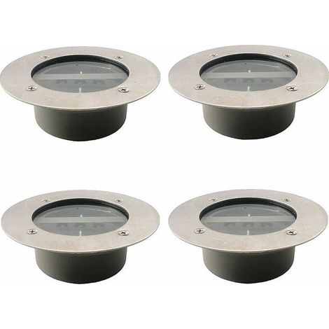 Projecteurs solaires à 3 LED étanches IP65 pour pelouse de jardin, blanc froid Lot de 4 (1/4)