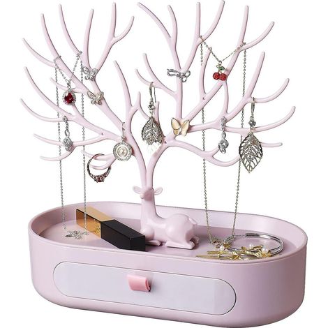 présentoir à bijoux avec tiroir, présentoir à bijoux, arbre à bijoux en plastique (1/5)