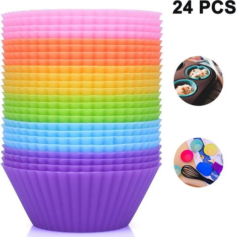 Moule À Cupcakes - Silicone Alimentaire - Diamètre 5 Cm - Pour Muffins Cupcakes Cake Pops Bonbons - Lot De 12 Pièces (1/5)