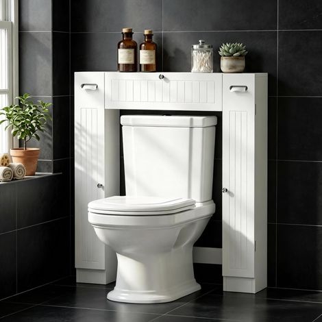 Mobile WC sopra toilette con 2 armadietti, cassetto e OKMYHOME (1/5)