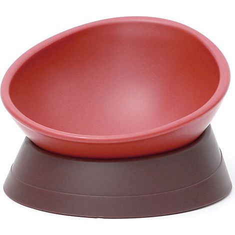 Comedero desmontable antideslizante de goma Bulldog para perros y gatos con base inclinada (morado rojizo) (1/5)