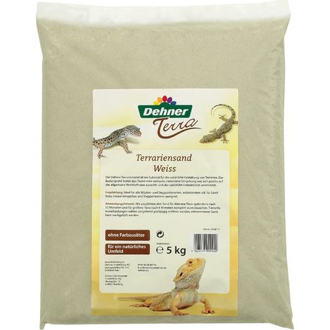 Dehner Terra - Sabbia per terrari, Grana da 0,2-1 mm, 5 kg, Colore: Bianco