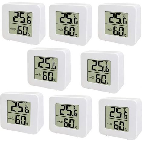 Thermomètre numérique - Mini - LCD - Température et humidité - Précision ±1°F - Utilisation facile (1/4)