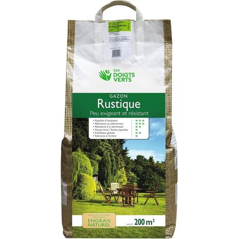 Gazon Rustique Enrichi 5 Kg (environ 170m2) - Les Doigts Verts