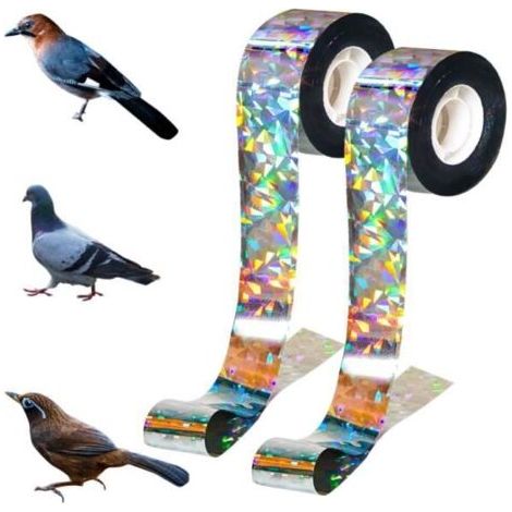 Vogelabwehrband – 2 Rollen à 2,4 cm x 80 m – Taubenabwehrstreifen (1/5)