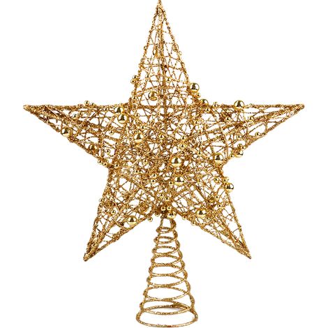 Sapin de Noël à étoile métallique avec guirlande lumineuse 30 LED 3 mètres, décoration de fête pour intérieur (1/5)