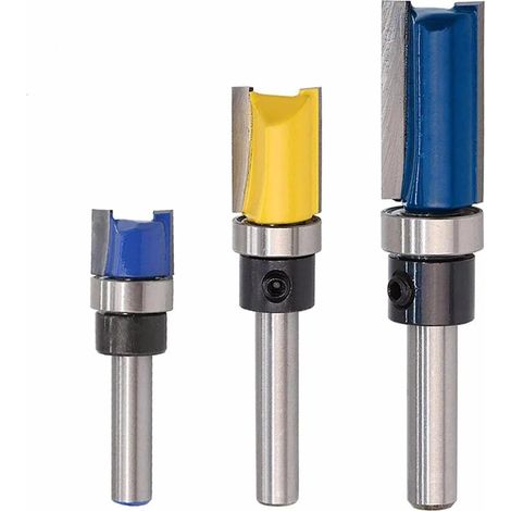 3-teiliges 1/4"-Nutfräser-Set für Oberfräsen, Bündigschaft-Fräser, Oberlager-Fräser (1/4)