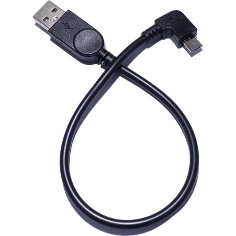 Connecteur USB vers micro mâle coudé à angle droit à 90 degrés pour câbles d'alimentation et de données audio, de navigation et de caméra embarquée de voiture. (1/4)