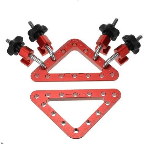 2 ensemble métrique/impérial 45/90 ° 120mm x 120mm en alliage d'aluminium jeu de règles de positionnement pour le travail du bois Clip de fixation d'installation (1/5)