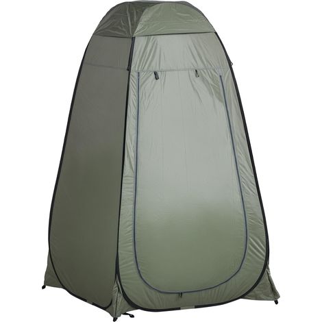Tente de douche pliable, tente d'intimité portable, tente instantanée avec sac de transport pour salle de bain ou vestiaire, 120 x 120 x 190 cm, verte (1/5)
