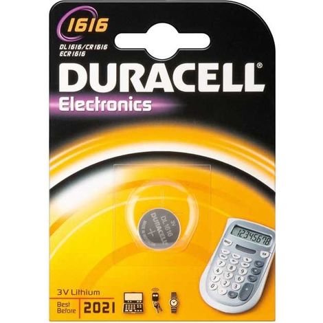 Blister da 1 pila a bottone al litio 3V Duracell  - CR1616, DL1616