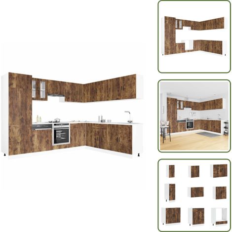 14-tlg. Küchenschrank-Set Porto Räuchereiche Holzwerkstoff - Küchenschrank-Set - Küchenschrank-Sets - Küchenzeile Einbauküche - Küchenschrank (1/5)
