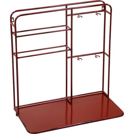 Portabottiglie da Muro 2 Posti 59x33xh62,5 cm in Metallo Rosso (1/3)