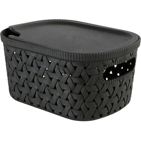 Boîte de Rangement Tressée "Tressy" 2,3L Noir (1/2)