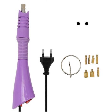 Applicateur thermocollant à 7 embouts, anneaux en fer, machine à thermocoller en métal à économie d'énergie pour vêtements (violet) (1/4)
