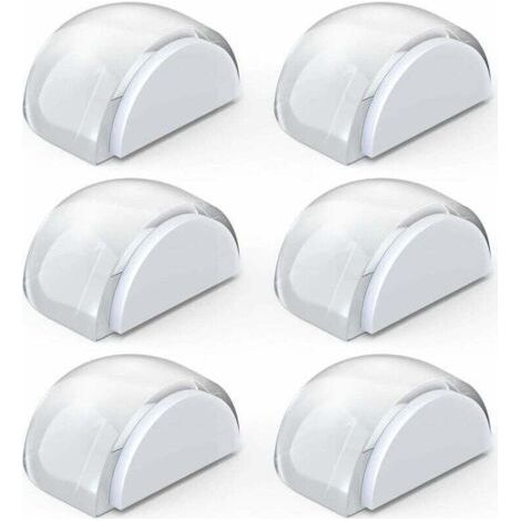 BUNTHAUS PA Butées de Porte Transparentes Adhésives Protection Sol Parquet Murs 6 Pièces Demi-Carré (1/4)