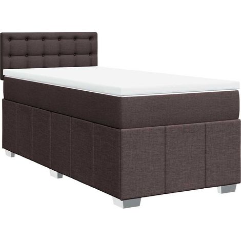 vidaXL Sommier à lattes de lit avec matelas Marron foncé 90x200 cm