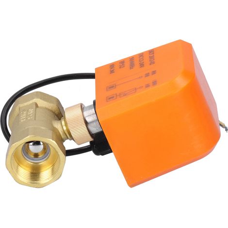 Vanne à bille électrique 2 voies, 2 fils, laiton, motorisée, équipement mécanique, 12/24 V CC, DN25