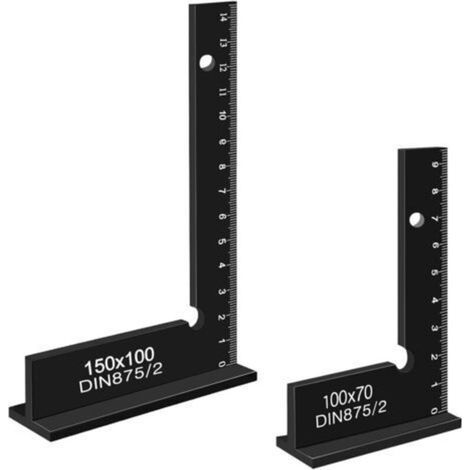 2 Pièces Equerre Chapeau,Equerre Menuisier 100 x 70mm et 150 x 100mm,Équerre de Charpentier Aluminium pour Tracé,Mrécision (1/4)