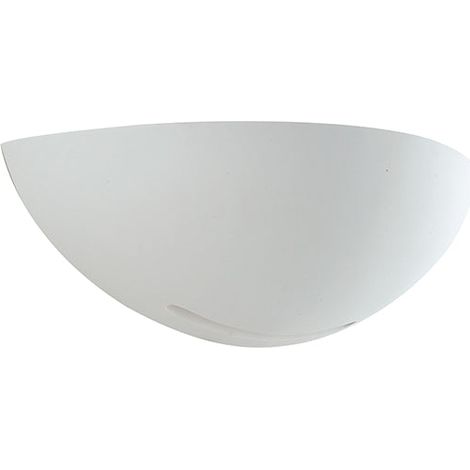"Applique SESTRIERE in gesso bianco verniciabile con luce biemissione"