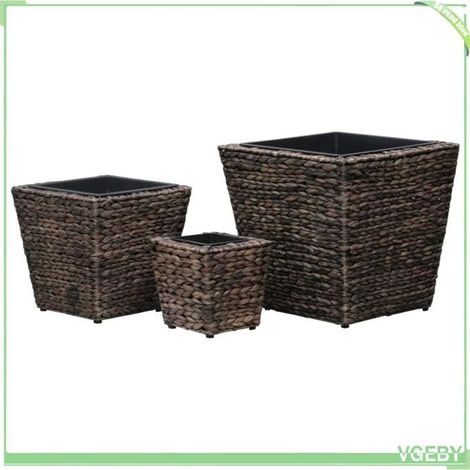 Jardinières surélevées - FAFEICY - 45572 - Jacinthe d'eau - Cadre acier - Lot 3 tailles - Marron (1/5)
