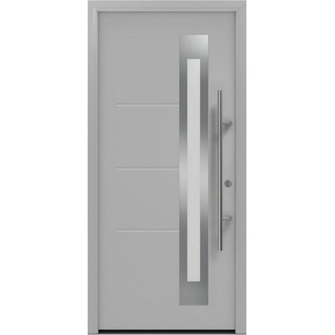 Hörmann Ecostar Haustür "ISOPRO Secur IPS 780S", weißaluminium matt (RAL 9006), 110 x 210 cm (B x H), DIN Rechts