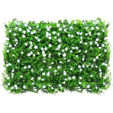 Grass Fence  Matérial: Plastique  Dimensions: 40x60 cm  Color: Green  Livré avec connecteurs  Décoration Murale Imitation Plante  Étanche  Entretien Facile (1/5)