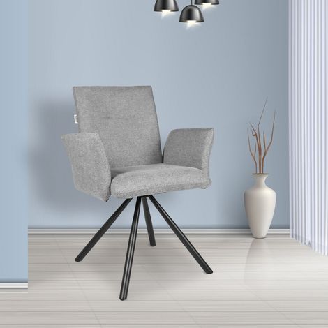 2er Set drehbare Polstersessel Mosaic in Grau, 66x63x88