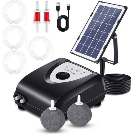0.8W Pompe Solaire Fontaine Bassin 1.2L/H Kit 4 Jets avec Panneau Pour Étang, Cascade Jardin Écologique (1/5)